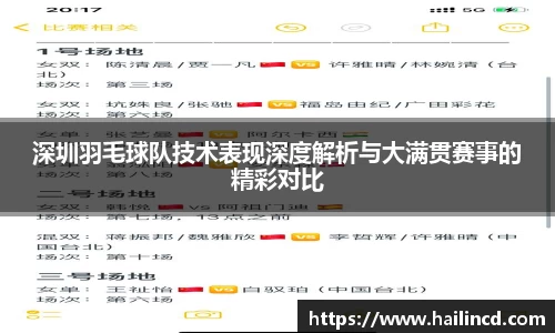 深圳羽毛球队技术表现深度解析与大满贯赛事的精彩对比