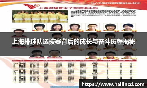 上海排球队选拔赛背后的成长与奋斗历程揭秘