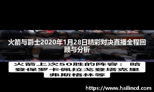 火箭与爵士2020年1月28日精彩对决直播全程回顾与分析